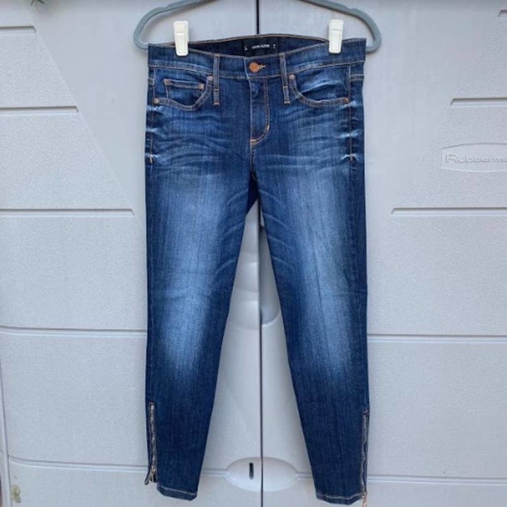 Calvin Rucker Women's Blue  "True Heart" Zip Ankle 5-Pocket Crop Jeans Size 29